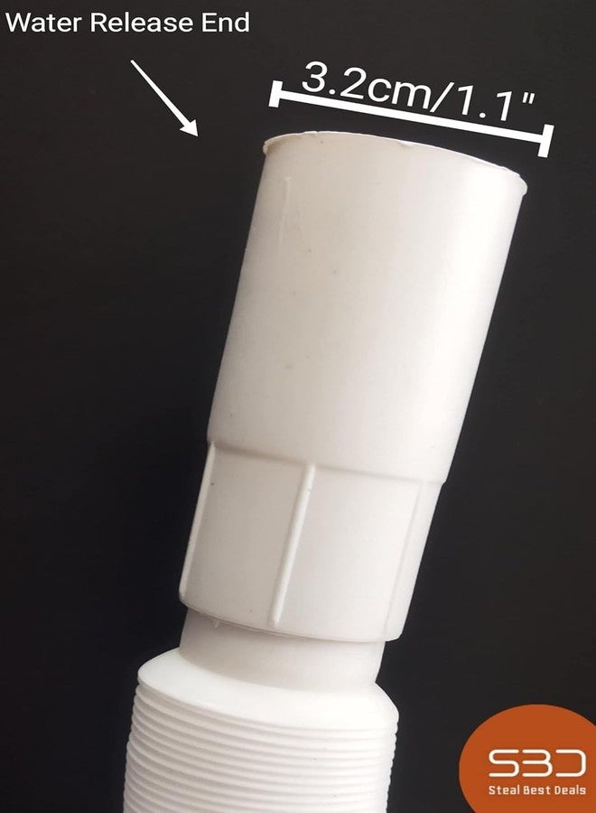 SBD Flexible PVC Waste Pipe | PVC Waste Pipe for Bathroom Wash Basin and Kitchen Sink | Drain Pipe | Drain Hose for Wash Basin | Outlet Tube for Kitchen Sink, White (2) - Image 3